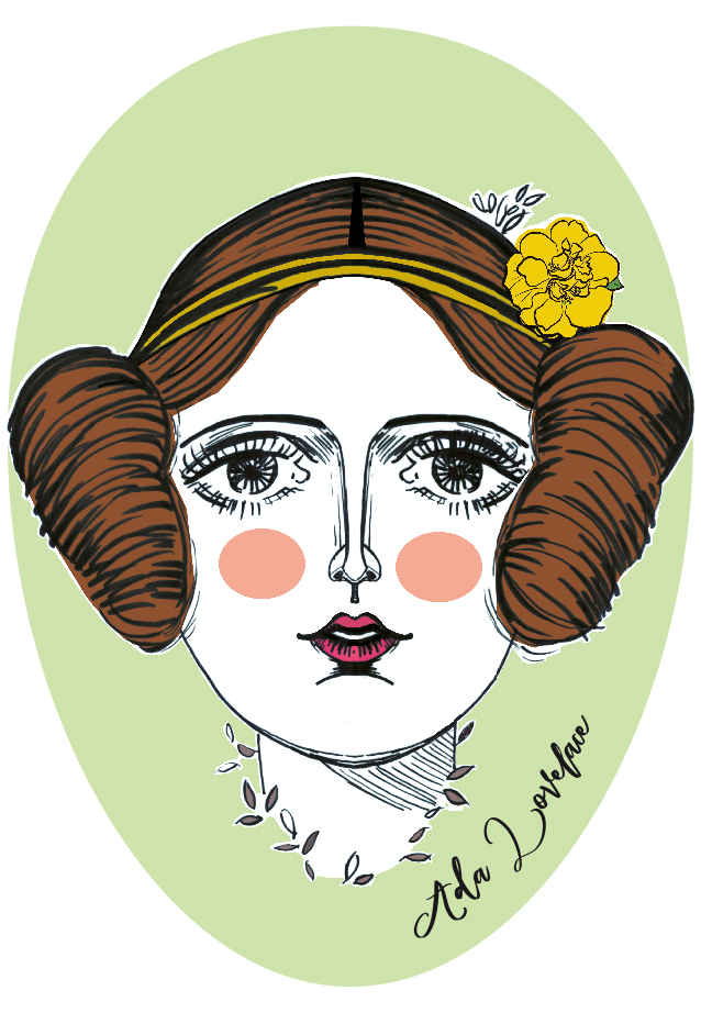 Ilustración de Ada Lovelace realizada por Marta Riera