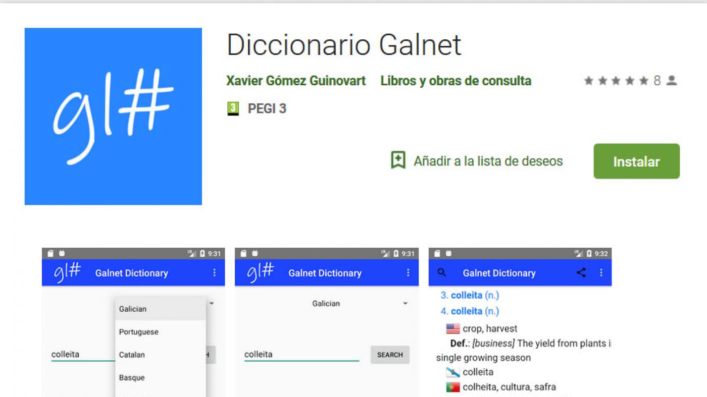 O Seminario de Lingüística Informática acaba de publicar en Google Play Galnet