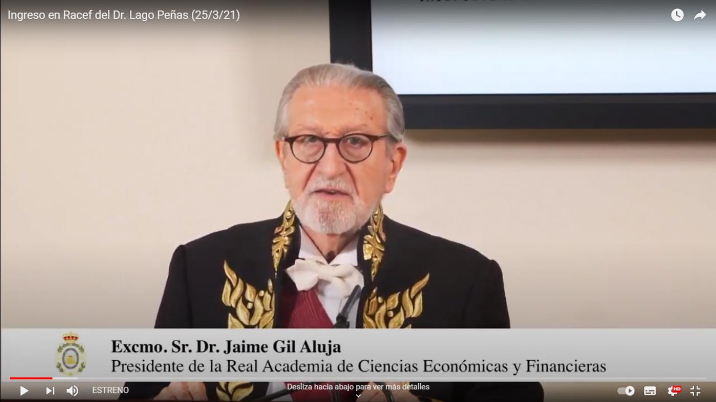 Santiago Lago ingresa na Real Academia de Ciencias Económicas y Financieras
