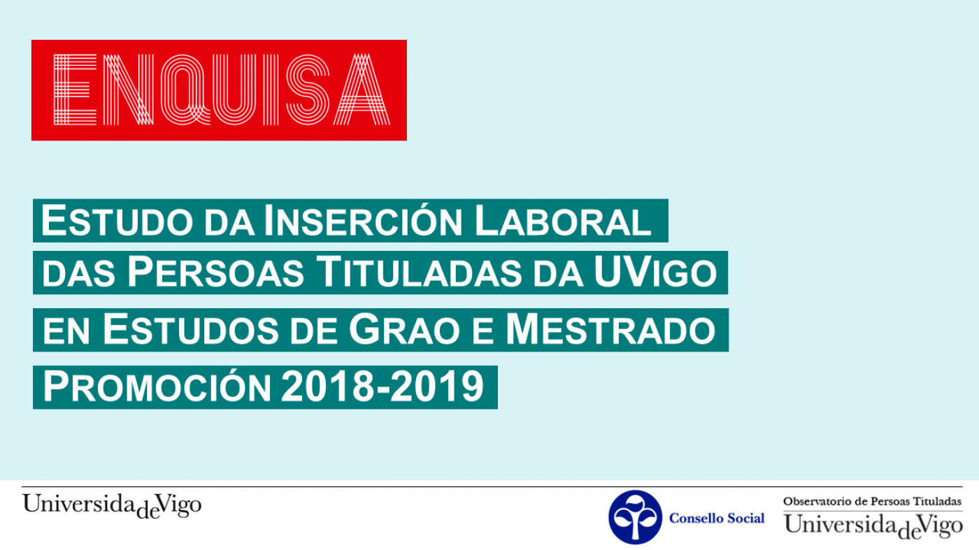 O Observatorio de Persoas Tituladas lanza un estudo sobre a inserción laboral da promoción 2018/2019