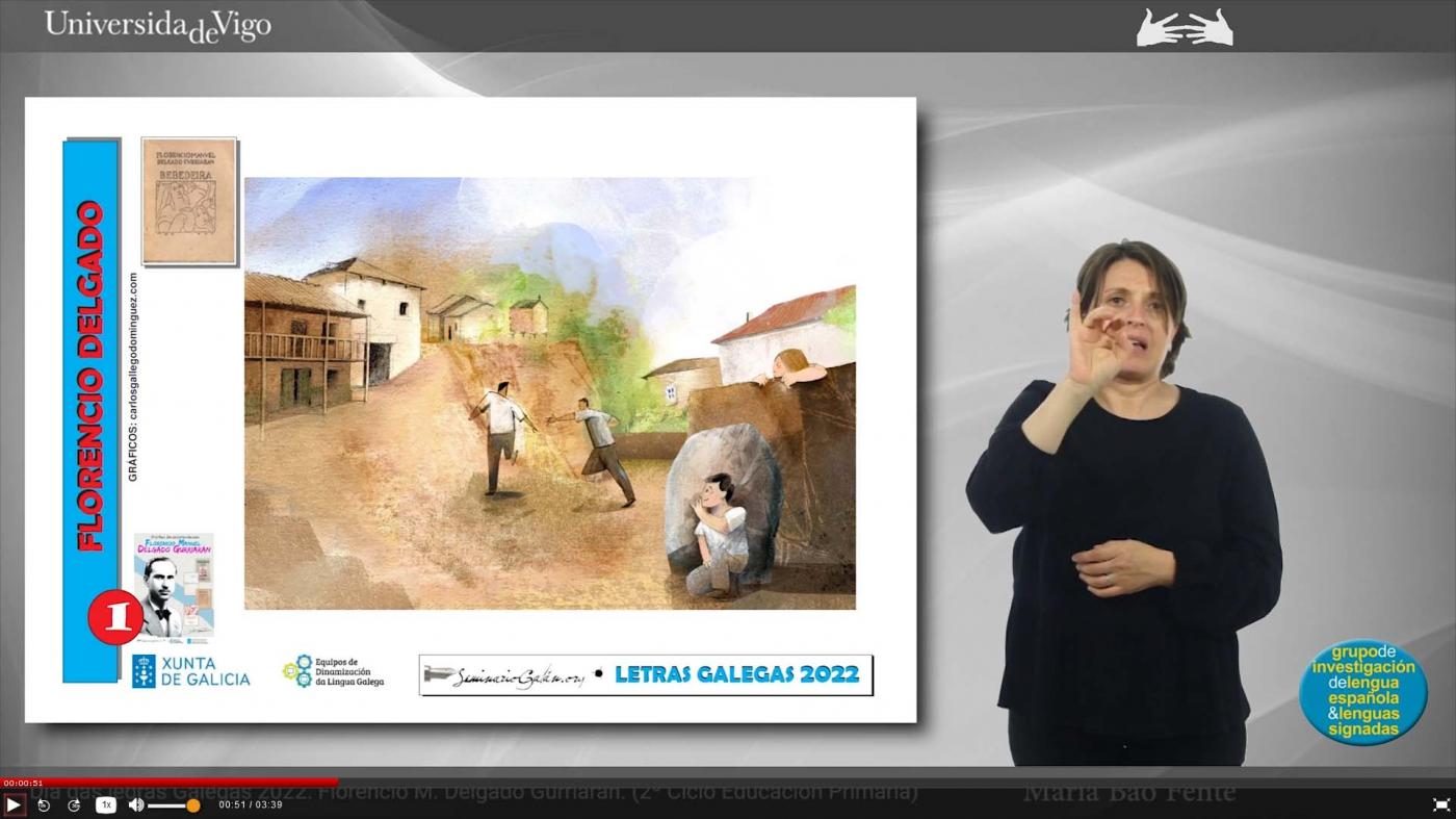 O grupo de Linguas Signadas lanza cinco vídeos que achegan a figura de Delgado Gurriarán ás nenas e nenos xordos
