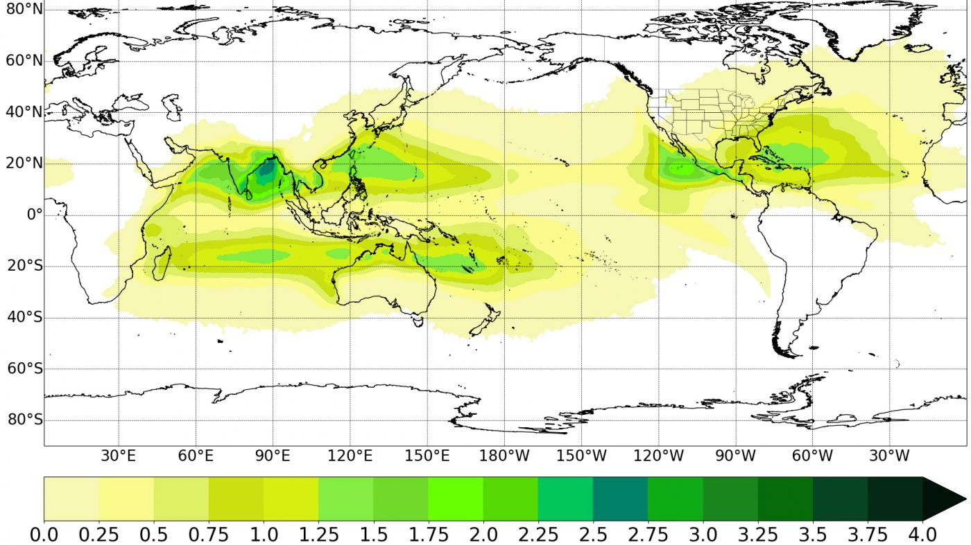 Unha tese identifica as fontes de humidade dos ciclóns tropicais 