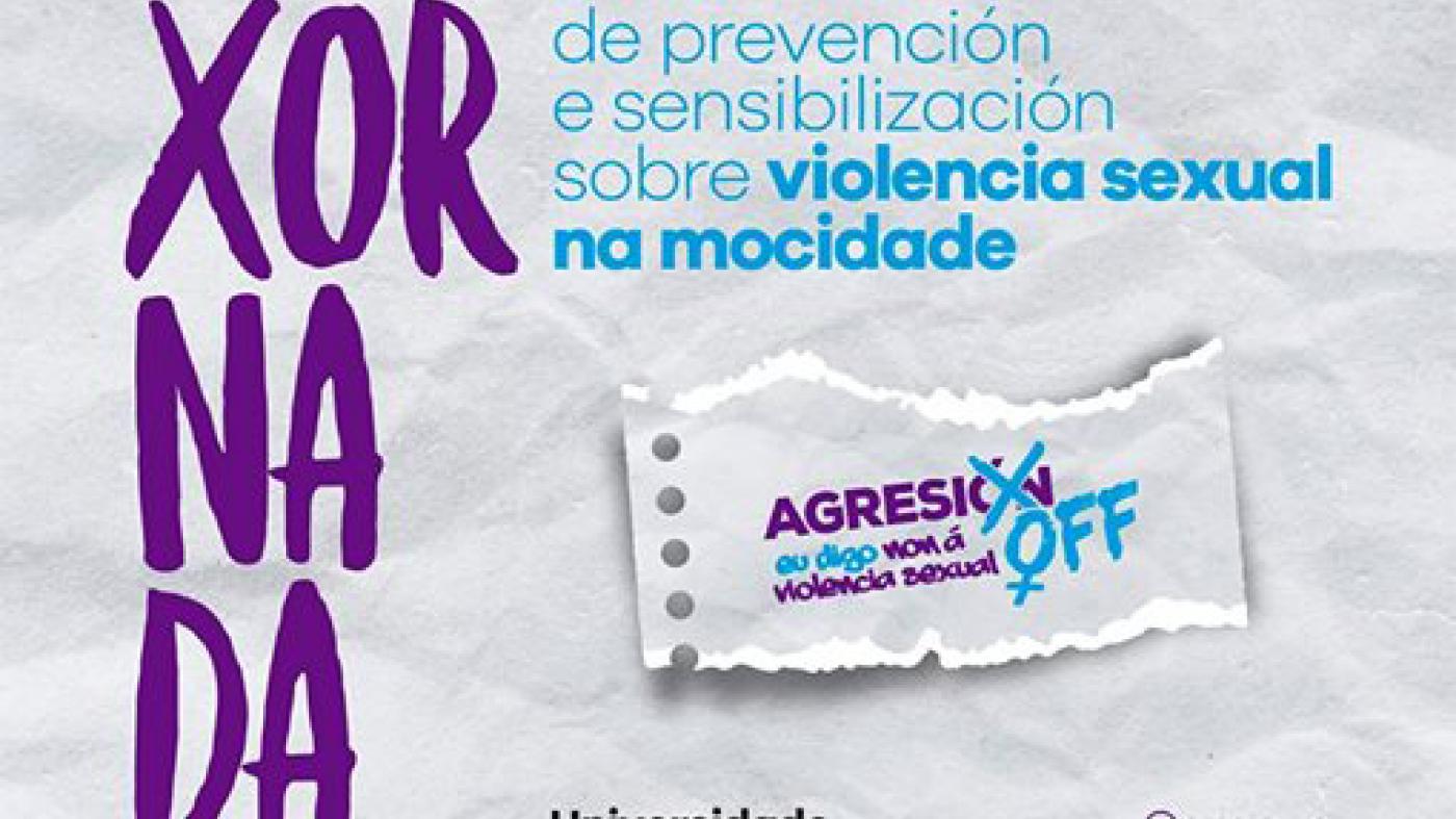 Cartel publicitario das xornadas de prevención e sensibilización sobre violencia sexual na mocidade
