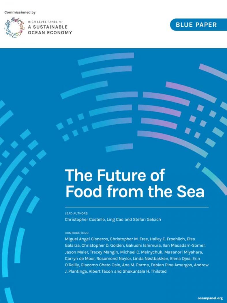 Portada o informe 'O futuro dos alimentos procedentes do mar'