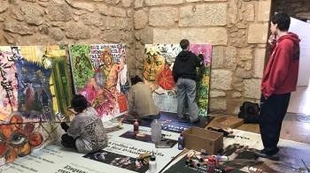 Alumnado de Belas Artes súmase novamente á creación de obras cambiantes inspiradas en Monção