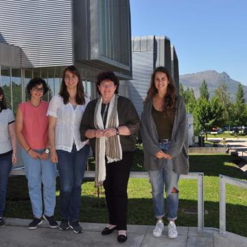 As investigadoras Jezabel Varadé, Rosana Simón, Lara Diego, Ana Igea, África González e Amparo Martínez  