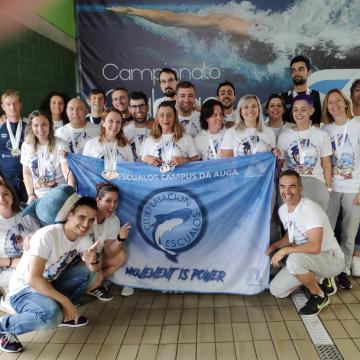 O Club Escualos Campus da Auga acada o sexto posto no Campionato Galego de Verán de Natación Máster