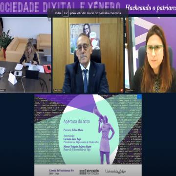 UVigo e Deputación de Pontevedra erguen a bandeira violeta fronte aos machitroles do mundo dixital 