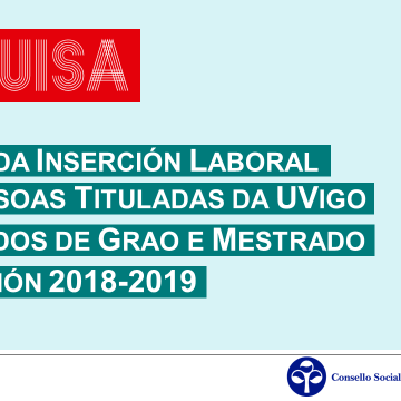 O Observatorio de Persoas Tituladas lanza un estudo sobre a inserción laboral da promoción 2018/2019