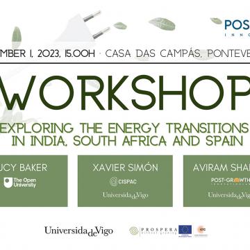 Un seminario afondará nos efectos da transición enerxética sobre as poboacións de Suráfrica, India e Galicia