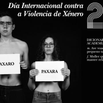 Fotografía da alumna Uxía Armada Santos para difundir o 25N, Día Internacional contra a Violencia de Xénero